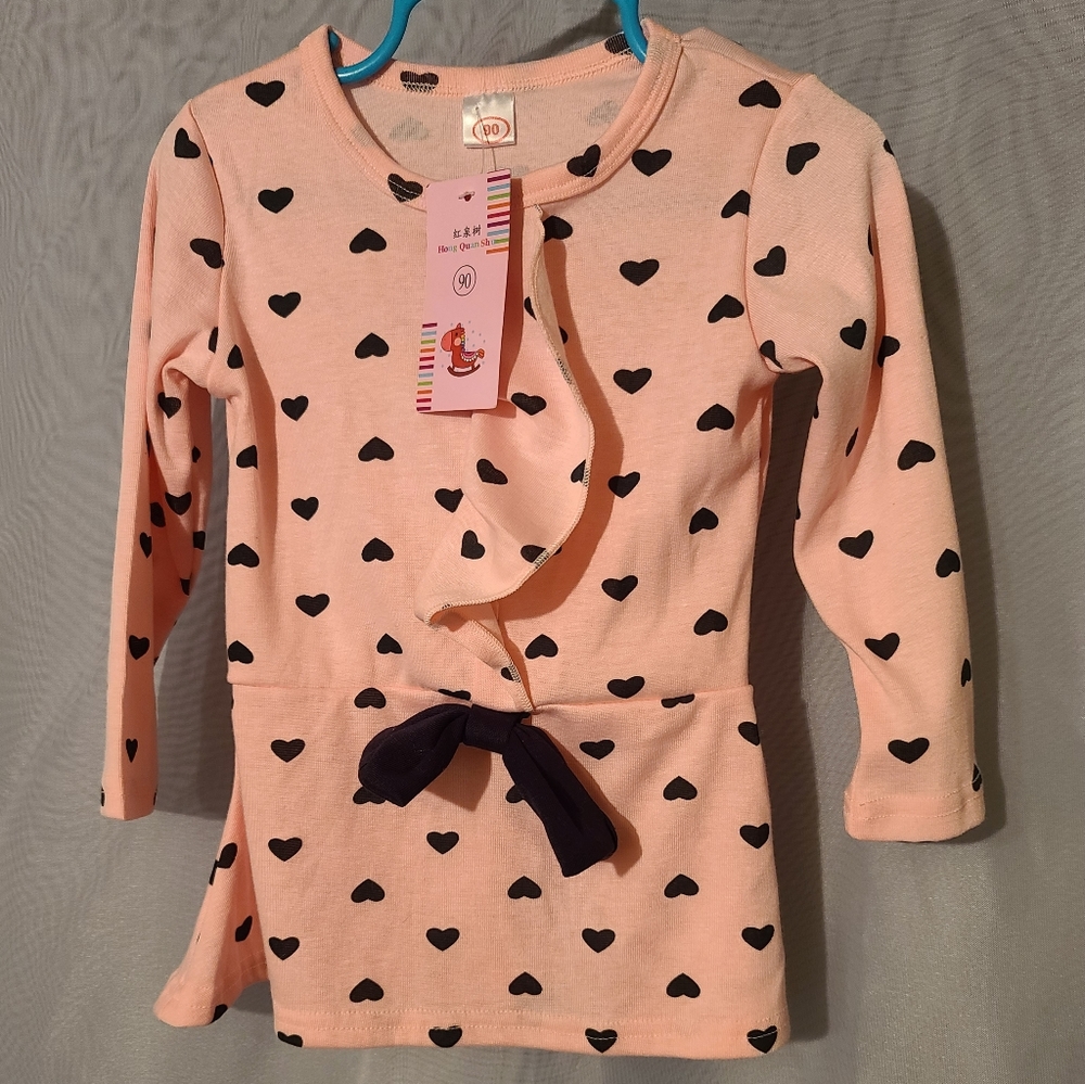 Girls heart print shirt